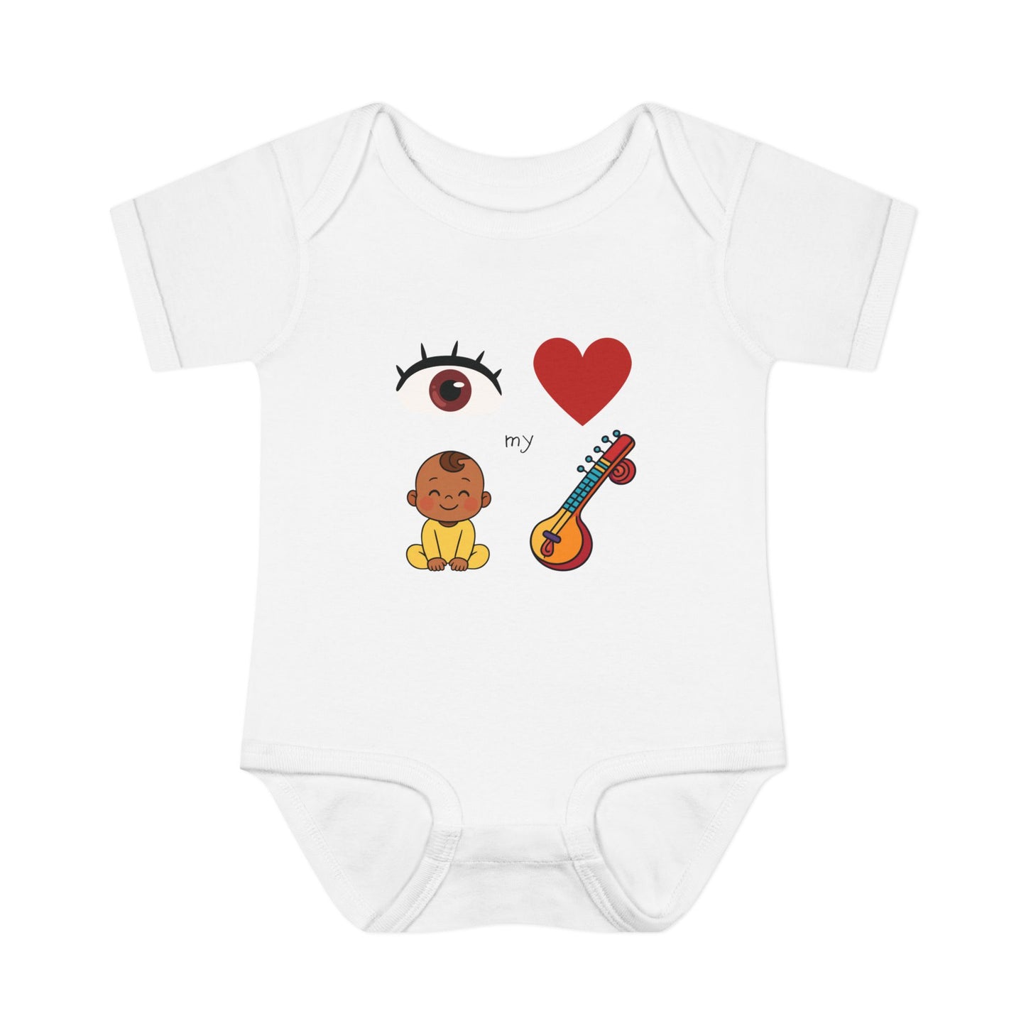 Eye Heart My Baby Sitar Onesie