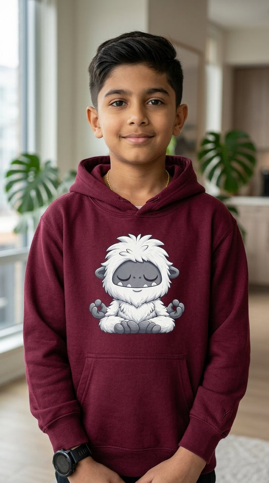 Meditating Baby Yeti Kids Hoodie