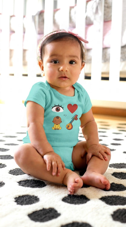 Eye Heart My Baby Sitar Onesie