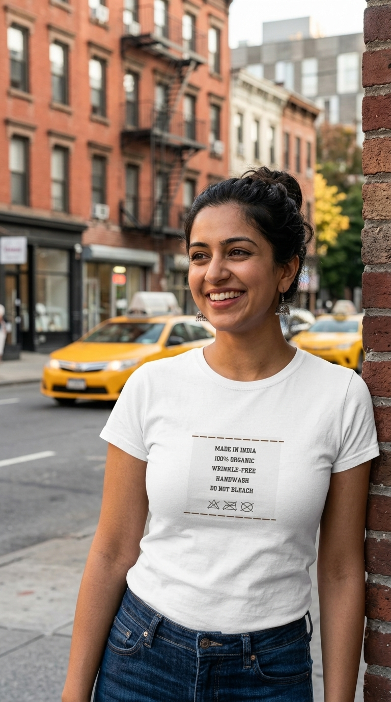 Damen-T-Shirt, hergestellt in Indien
